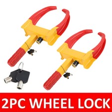 2X WHEEL CLAMP HEAVY DUTY ANTI