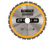 DeWALT Stationary Construction Circular Saw Blade 216 x 30mm x 24T