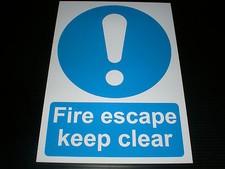 Fire Escape Keep Clear Plastic