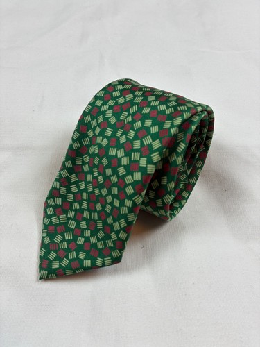 Charvet silk tie - green, pattern