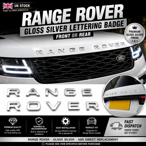 Gloss silver badge letters - gloss,