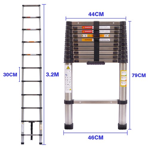 Folding telescoping ladder - folding,