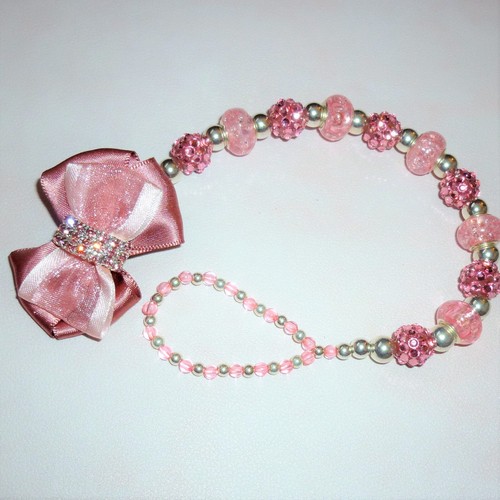 Deep pink shamballa buckle bow - shamballa,