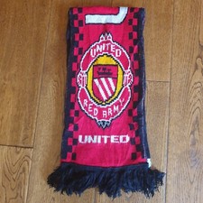 Football Scarf Manchester United V Fulham Red Black 