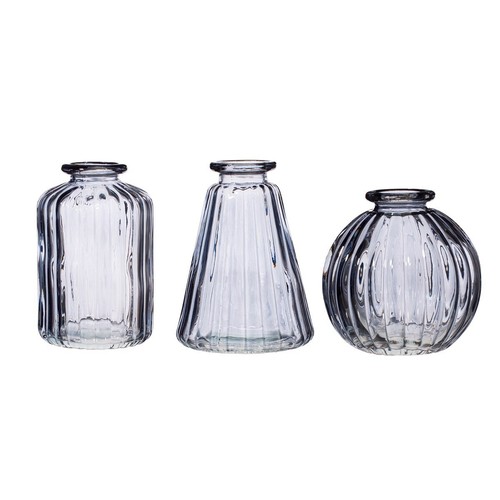 Glass bud vases set in - glass,