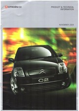 Citroen C2 Specifications 2004-05 UK Market Brochure L LX SX Furio VTR VTS MofS