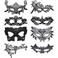 Black Lace Masquerade Halloween Carnival Fancy Dress Party Eye Mask (Choose)