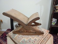 French Oak Upholstered Rocking Foot Stool Chair Seat