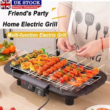 Electric BBQ Grill Home Kitchen Smokeless Barbecue Griddle Baking Pan Non Stick