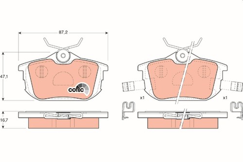 Gdb1314 brake pad set disc - gdb1314, set,