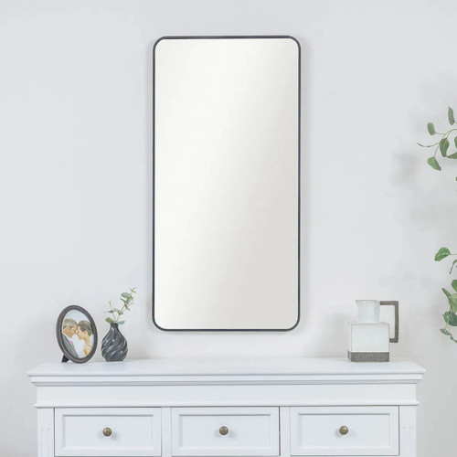 Black curved framed wall - curved,