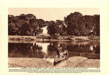"ISLEWORTH FERRY Looking Towards KEW Gardens" Original 1920s LONDON Photo Print