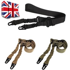Tactical 2 Point Shoulder Rifle Gun Sling Strap Hunting Bungee Belt Adjustable