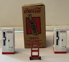 1997 Coca Cola Diecast Pop Machines & Hand Cart