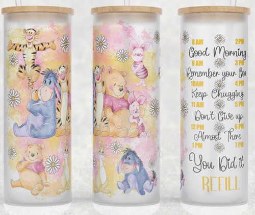 Frosted glass pooh bear - frosted,
