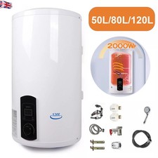 50/80/120L Electric Hot Water Heater Vertical Household Storage Tank Bathing UK