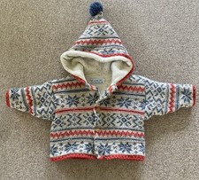  Clayeux Baby’s Knitted Fleece Hooded Coat 12month Made In France
