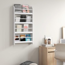 4-Tier Wall-Mounted/Standing Wood Book Rack Shelf Water Resist  For Home Office