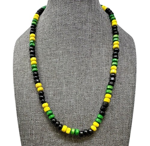 Handmade jamaican flag beaded - flag,