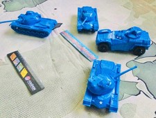 Blue Plastic Army tanks and