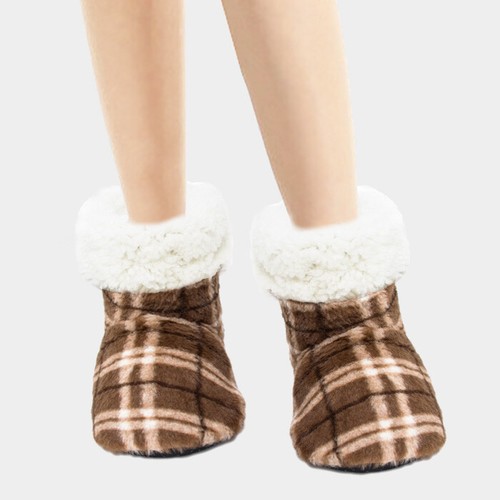 New brown plaid soft plush - new,