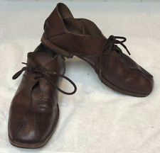 CYDWOQ Mens Hand-crafted Brown Leather Bicycle Toe Shoes 42 (US 8.5)