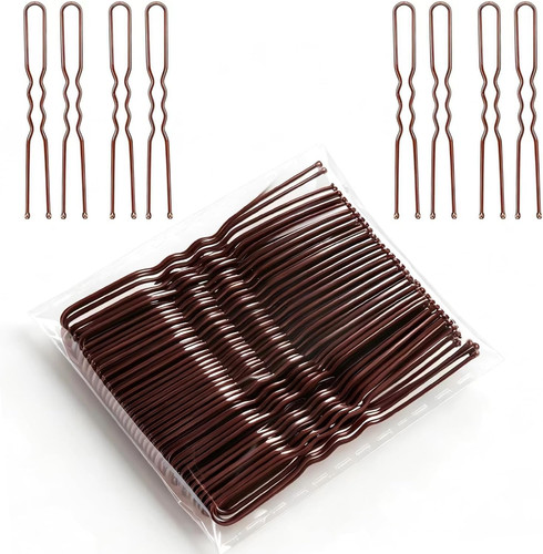 Brown hair pins 50pcs shape - pins,50pcs, u
