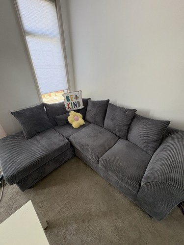 Cosy grey corduroy corner - cosy,