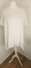 Made Italy Women's White Pin Dot 100% Woven Cotton Top Lagenlook 