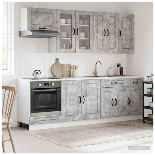 Kitchen unit 8pcs concrete - 8pcs,