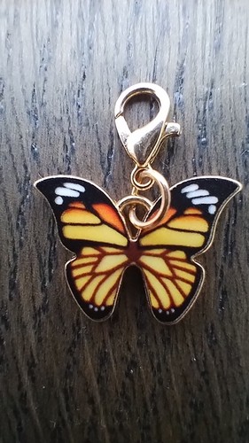 Yellow butterfly keychain - butterfly,