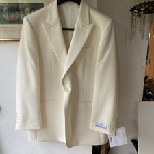 New unworn Wilvorst Dinner Jacket Evening Cruise Ivory White fine wool 38-40” ch