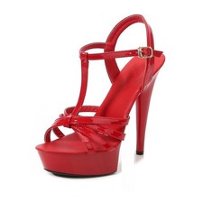 Women's Sexy High Heels Open Toe Platform Club Shoes T-Strap Sandals Stilettos