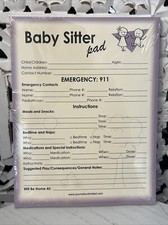 Babysitter Instructions Note