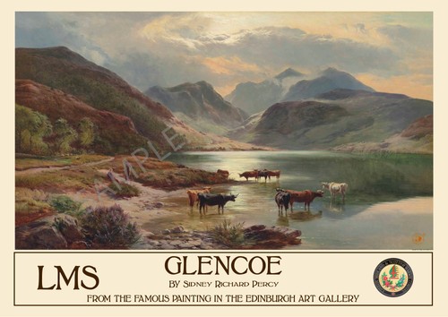 Vintage railway poster glencoe - poster,