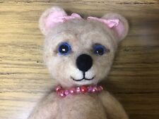 Needle Felted Cream Jointed Teddy Bear Handmade