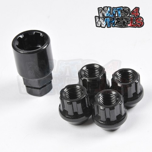 Black locking wheel nuts - black,