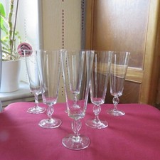 6 Champagne Flutes In Crystal