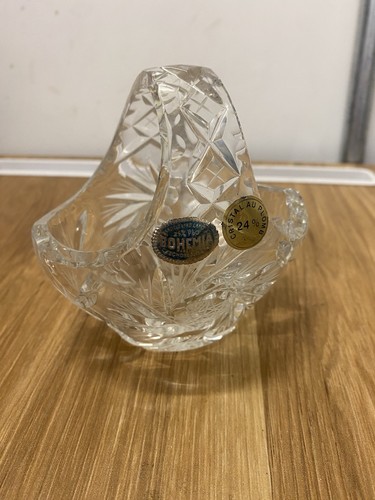 Lead crystal glass basket - glass,