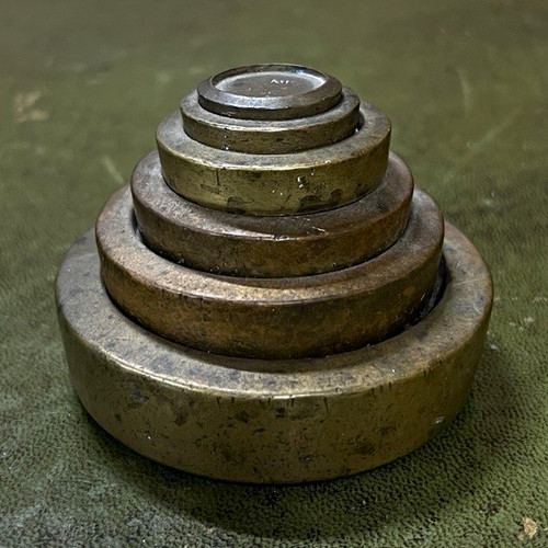 Vintage metal scale weights - vintage,