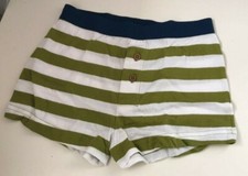 John Lewis & Partners Boys Stripe Print Trunks White / Green 9 Years Free P&P