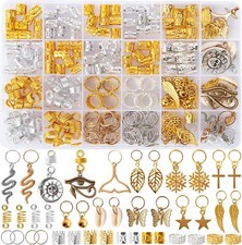 201pcs Hair Beads Dreadlocks Jewelry Gold Silver Alloy Accessories for Braids UK