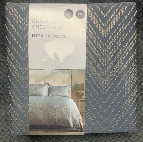Next kingsize charcoal chevron - kingsize,