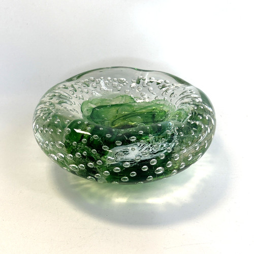 Vintage glass ornament green - glass,