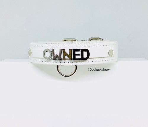 Bdsm white custom collar - , slave