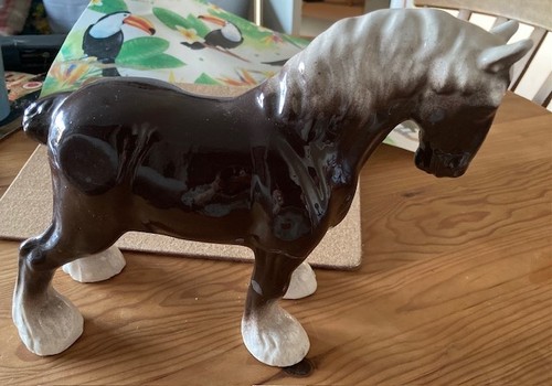 Ceramic clydesdale horse - ceramic,