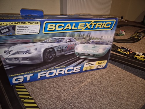 Scalextric set extended with - set,
