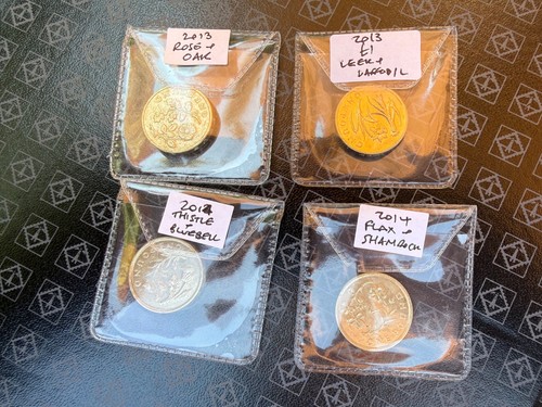 Floral pound coins set - £1,