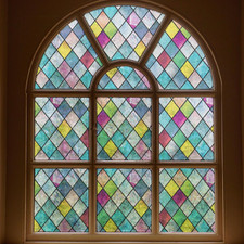 Colourful Stained Glass Window Film - Privacy, UV Protection, Rainbow 44x200cm