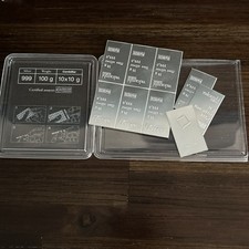 10g Valcambi Suisse 1 x 10 gram Silver bullion bar 999 + Free 1oz  bar capsule.